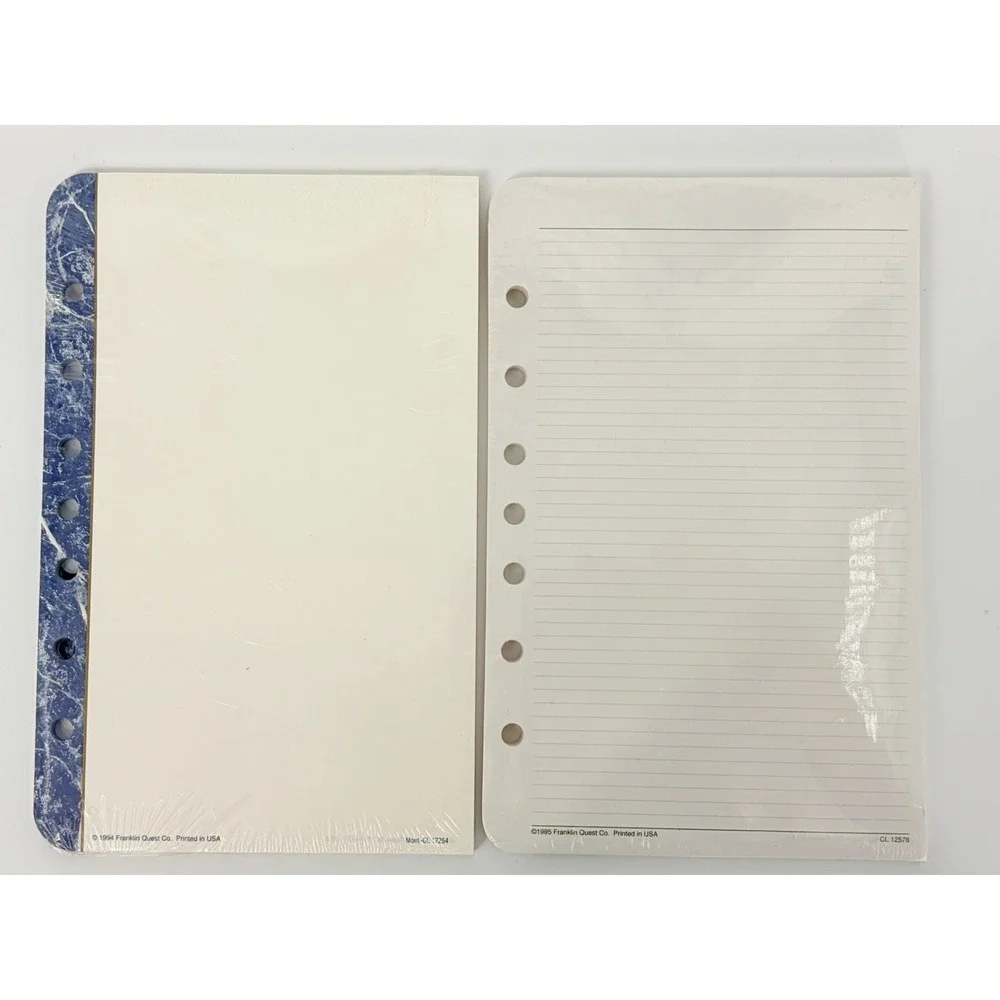 Franklin Quest Monticello Planner Refills Lined and Blank Replacement Quest